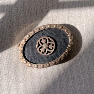 Western Belt Buckle Oval Concho Style Black Brass